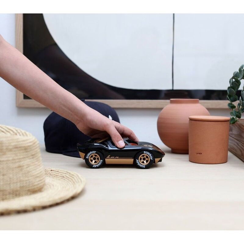 Racing Toy Car (Black/Gold) - Playforever Mini Ken Cave  | Age: 1+