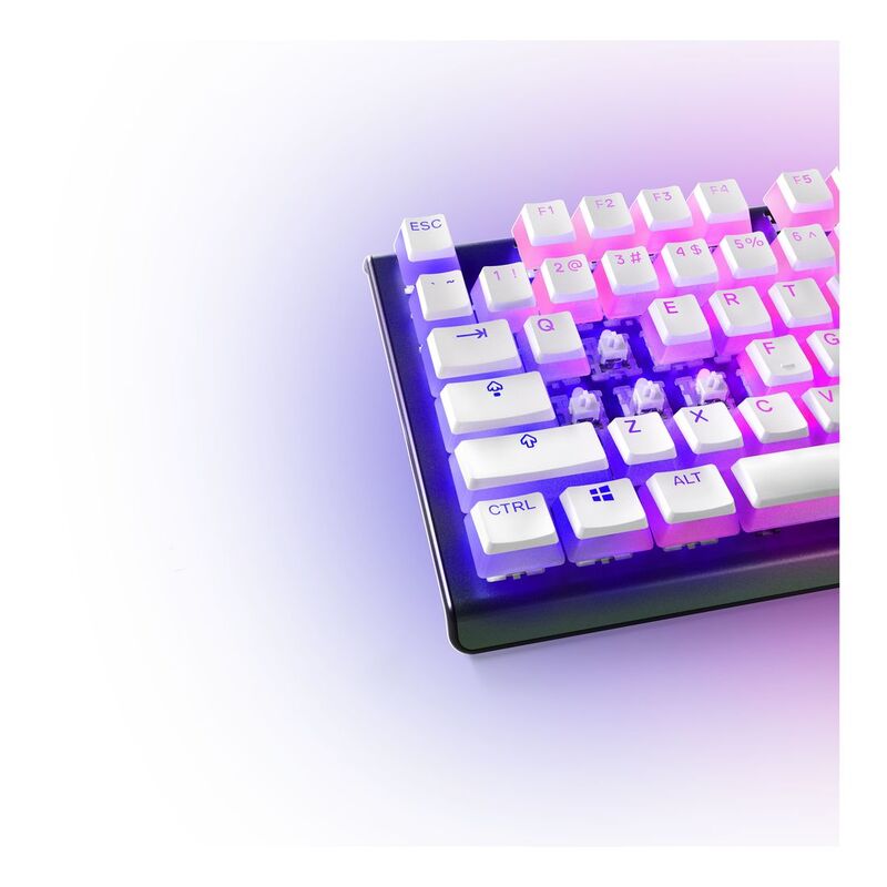 White PBT Keycaps (US English) - SteelSeries PrismCaps | With Keycap puller