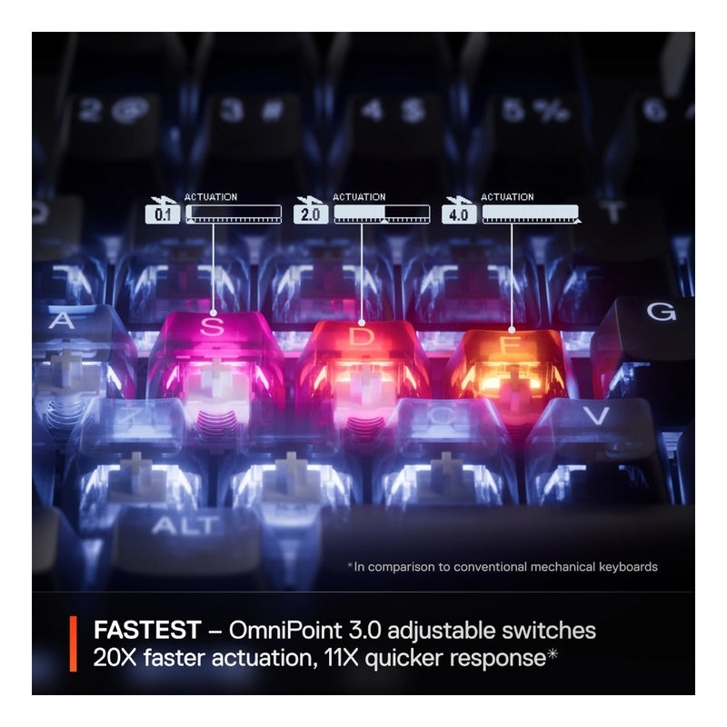 Gaming Keyboard (US Layout) - Steelseries Apex Pro Gen 3 TKL  OmniPoint 3.0 | Adjustable HyperMagnetic Switches | White