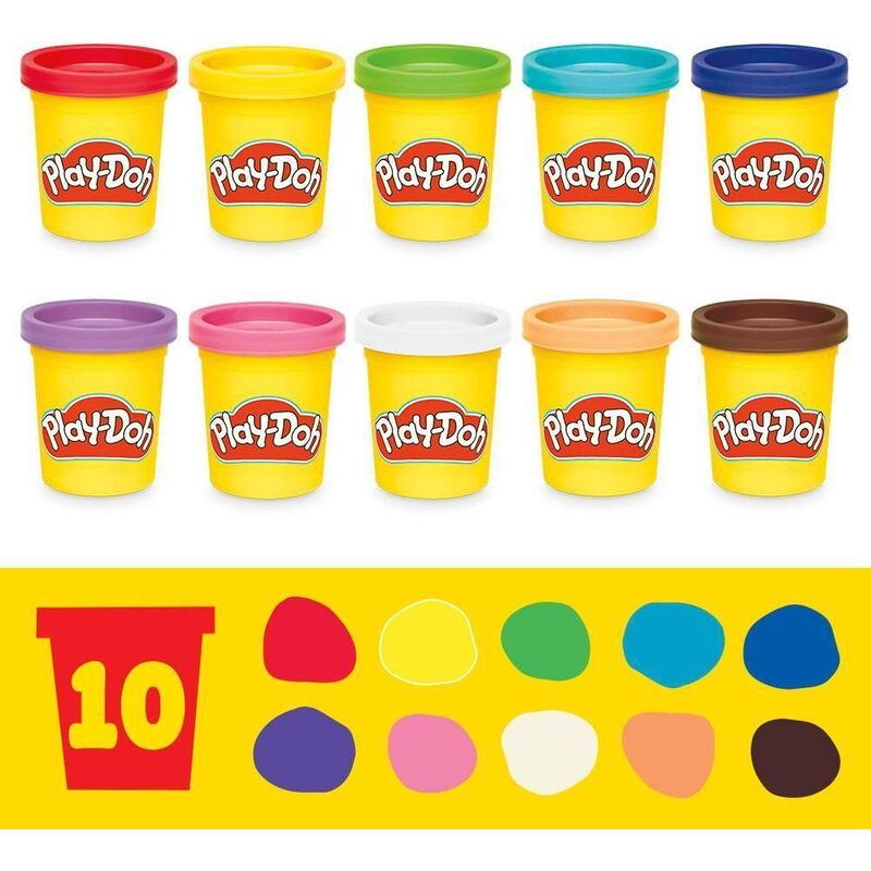 Pizza Delivery Scooter Playset - Play-Doh | 10 compound colors in 2 ounce cans | 16 kitchen accessories