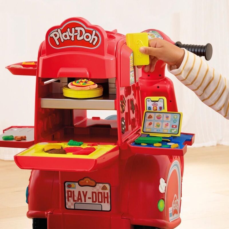 Pizza Delivery Scooter Playset - Play-Doh | 10 compound colors in 2 ounce cans | 16 kitchen accessories