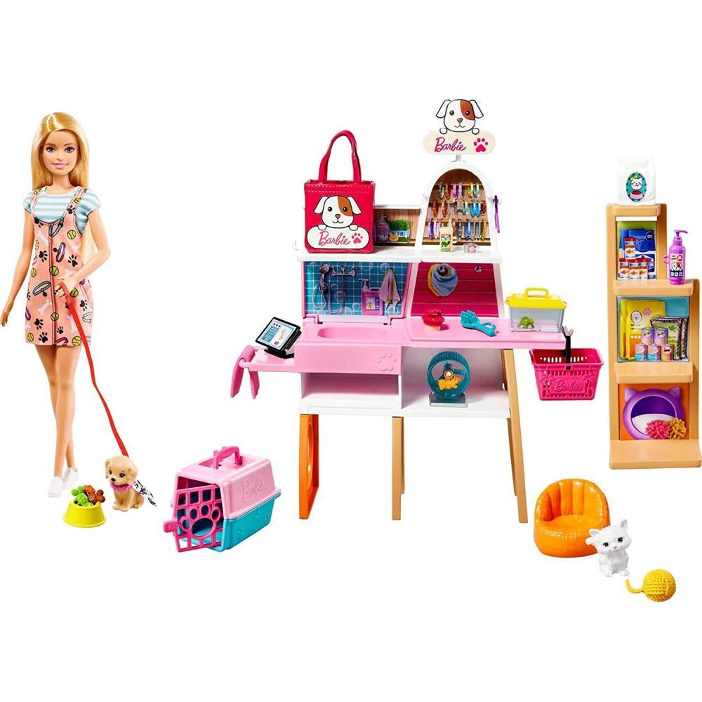 Pet Supply Store With Doll Playset - Barbie GRG90 | Barbie Doll, Pets & 20+ Storytelling Pieces! | Age: 3-7 year